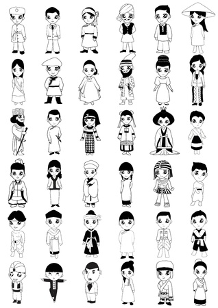 Collection of people vector cartoonのイラスト素材