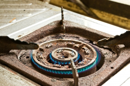 Old gas stoveの写真素材