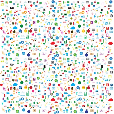 Icons social network background with media icons, paint by illustrator, Used for various applicationsのイラスト素材