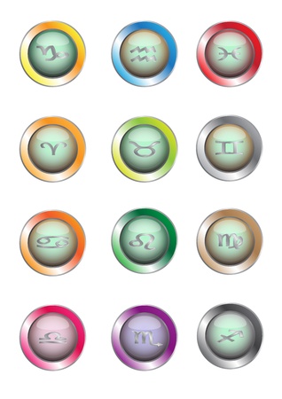 Set of zodiac icon vector, Used for decorative and creativeのイラスト素材