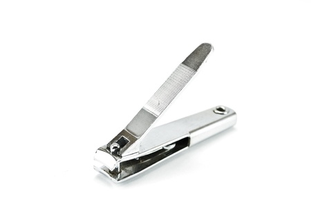 stainless steel nail clippers isolated on white background
