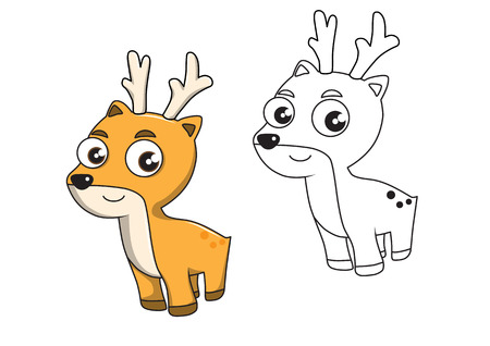 Deer cartoon, No effectのイラスト素材