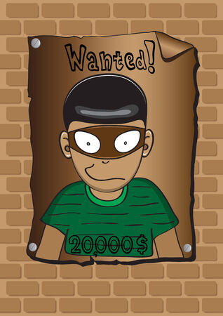 Posters of a wanted banditのイラスト素材