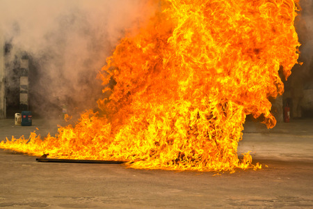 Flame burning in the courtyard