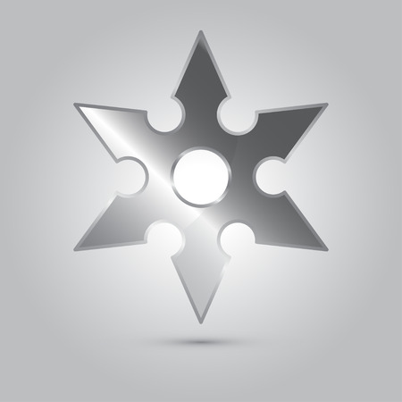 Illustration of ninja stars, ninja and weapon, cartoon vectorのイラスト素材