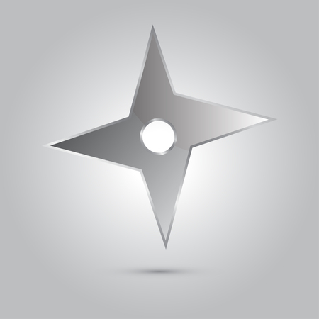 Illustration of ninja stars, ninja and weapon, cartoon vectorのイラスト素材