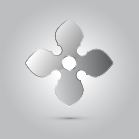 Illustration of ninja stars, ninja and weapon, cartoon vectorのイラスト素材