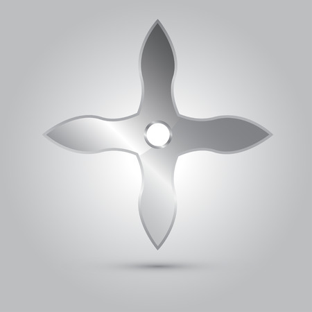 Illustration of ninja stars, ninja and weapon, cartoon vectorのイラスト素材