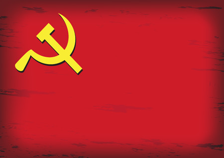 flag of hammer and sickle, vector illustration  のイラスト素材
