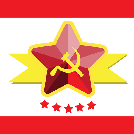flag of hammer and sickle, vector illustration  のイラスト素材