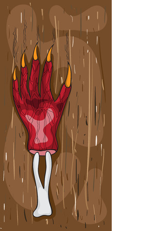 Halloween concept on wood wall from zombieのイラスト素材