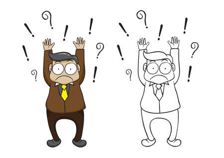 Character of man vector cartoon on white backgroundのイラスト素材