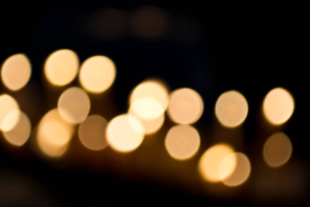 Abstract circular bokeh background of Christmas lightの写真素材