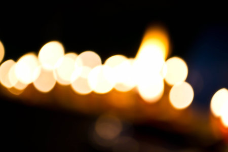 Abstract circular bokeh background of Christmas lightの写真素材