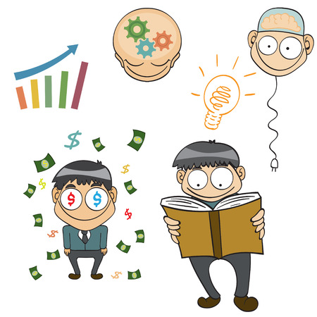 Business man and technology, vector illustrationのイラスト素材