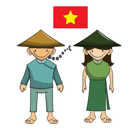 Character of vietnam vector cartoonのイラスト素材