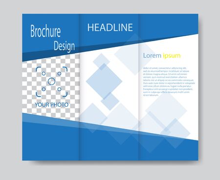  brochure template design with blue elements. のイラスト素材