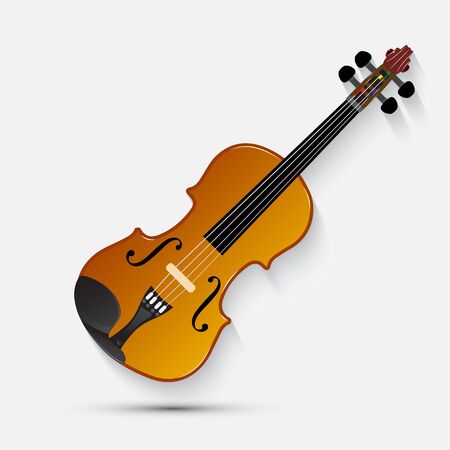 Violin on a white background, vector illustrationのイラスト素材