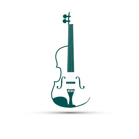 Violin on a white background, vector illustrationのイラスト素材