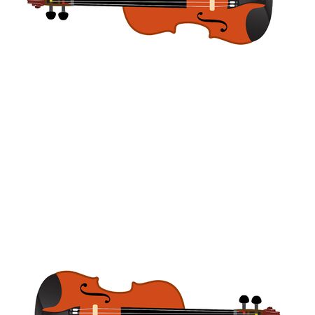 Violin on a white background, vector illustrationのイラスト素材
