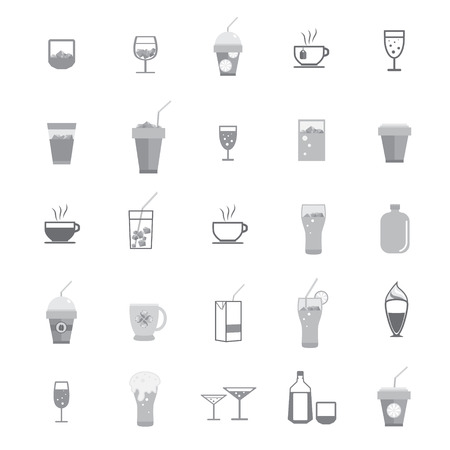 beverage icons vector illustration on white background.のイラスト素材