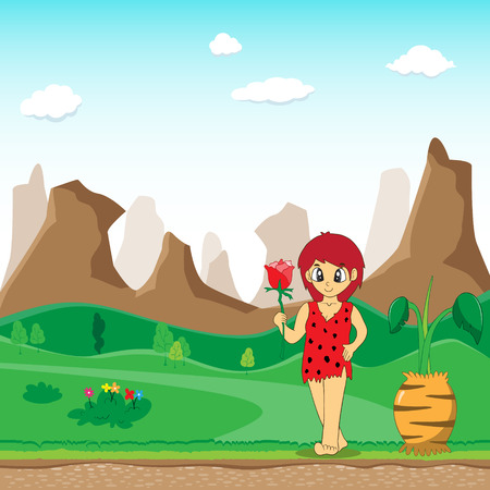 Vector illustration of Stone Age cartoonのイラスト素材
