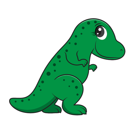 illustration of cute dinosaurs cartoon EPS10 File on white backgroundのイラスト素材