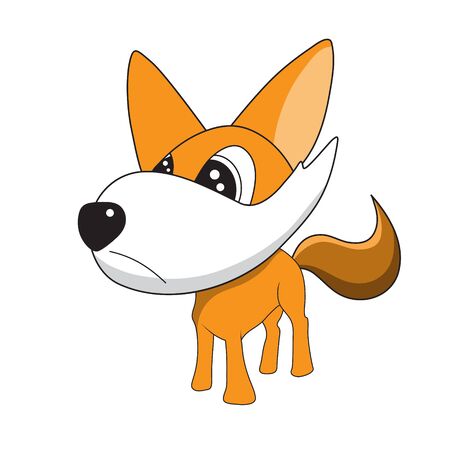 vector illustrations of fox cartoon on a white background.のイラスト素材