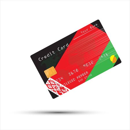 Credit Card covered with Belarus flag. Vector illustrationのイラスト素材