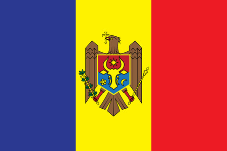 Moldova Flag vector illustration. Moldova Flag. National Flag of Moldova.のイラスト素材