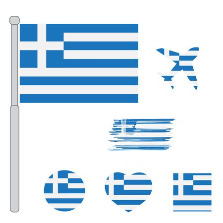 Greece Flag vector illustration. Greece Flag. National Flag of Greece.のイラスト素材