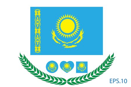 Vector illustration of Kazakhstan flag. eps 10のイラスト素材