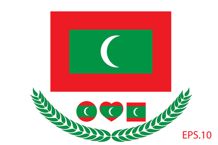 Vector illustration of Maldives flag. Eps 10のイラスト素材