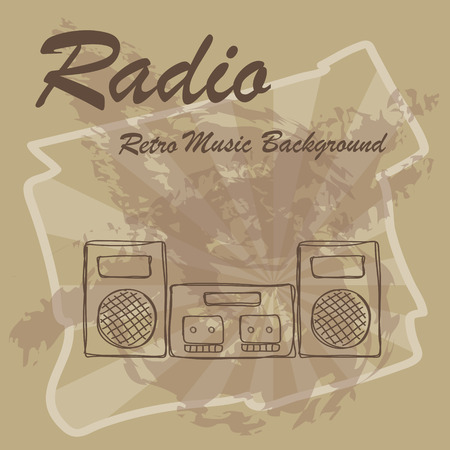 Background of Retro radio vintage. vector illustration  のイラスト素材