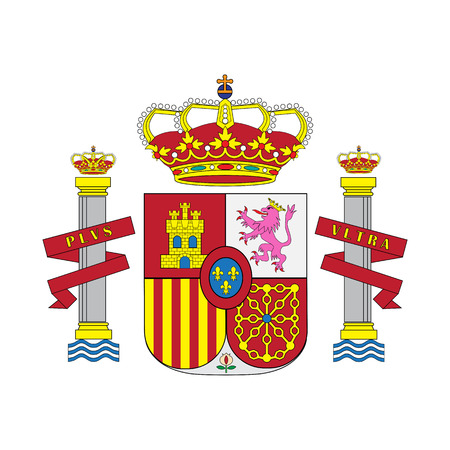 National Spain coat of arms. Vector illustration Spain coat of arms on white background.のイラスト素材