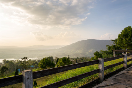 Fantastic mountain and field in thailandの写真素材