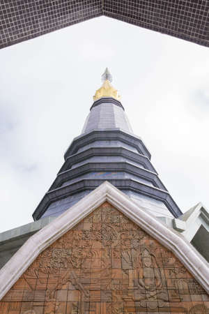Beautiful thai temple with blue sky