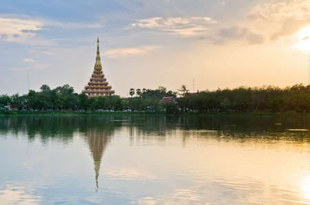Beautiful thai temple Twilightの写真素材