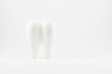 White model tooth isolated on white background