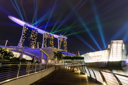 Wonderful laser show the largest light and water spectacle in Southeast Asia Marina bay point of view Singaporeのeditorial素材
