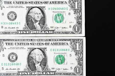 One dollars and gold coins for background