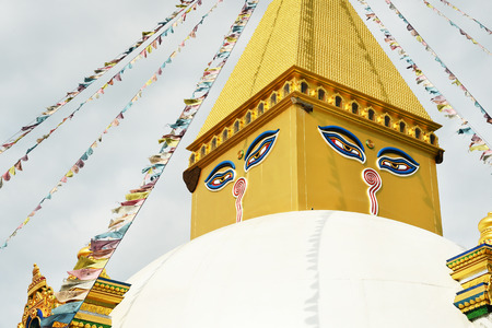 View of major buddhist Temple in Kathmanduの写真素材