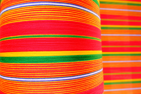 Thai silk produced by traditional loomの写真素材