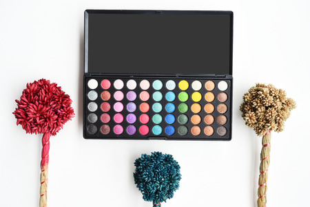 collection of make up and cosmetic beauty products arrangedの写真素材