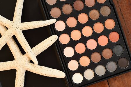 collection of make up and cosmetic beauty products arrangedの写真素材