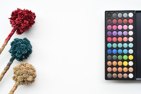 collection of make up and cosmetic beauty products arrangedの写真素材