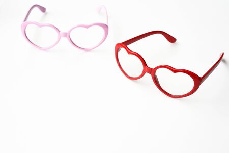 Modern fashionable sunglasses isolated on white backgroundの写真素材