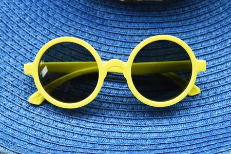Modern fashionable sunglasses for backgroundの写真素材