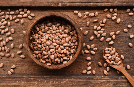 peanut beans on wooden backgroundの写真素材