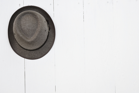 Summer straw hat on white backgroundの写真素材